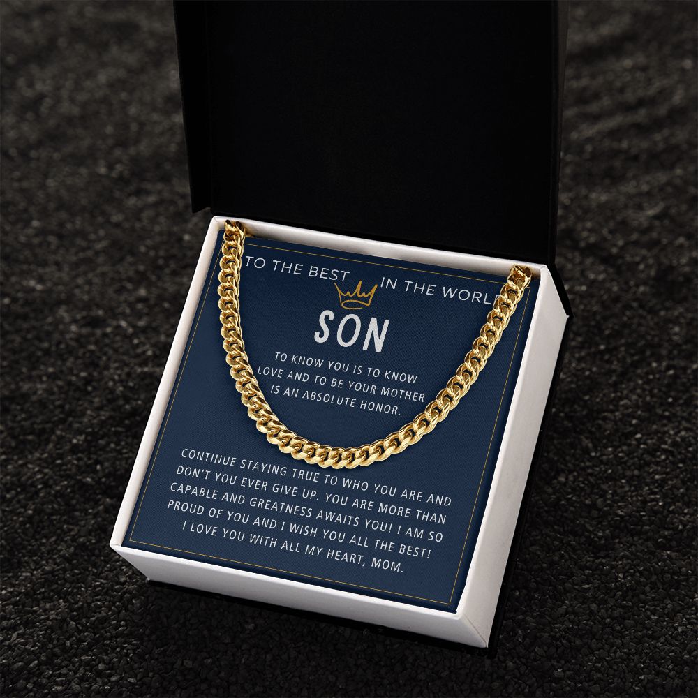 Stay True To Who You Are - Length Adjustable Cuban Link Chain For Son