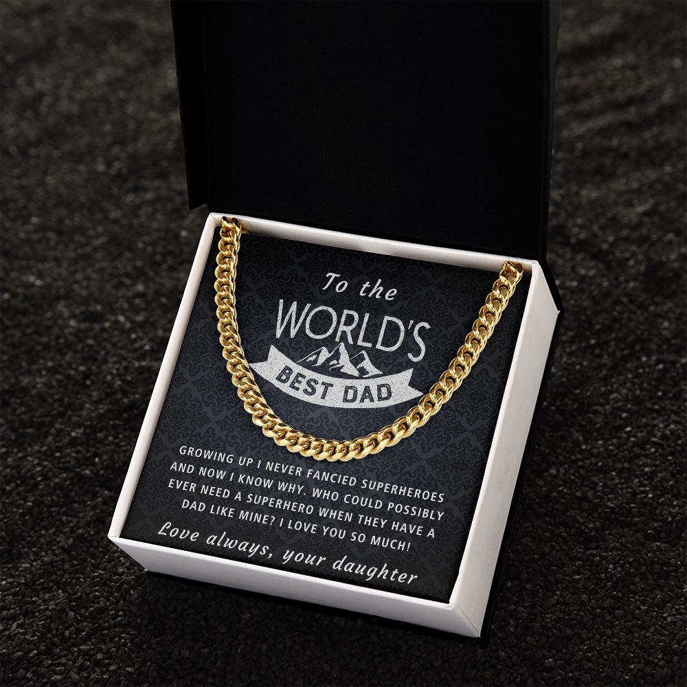 A Dad Like Mine - Length Adjustable Cuban Link Chain For Dad