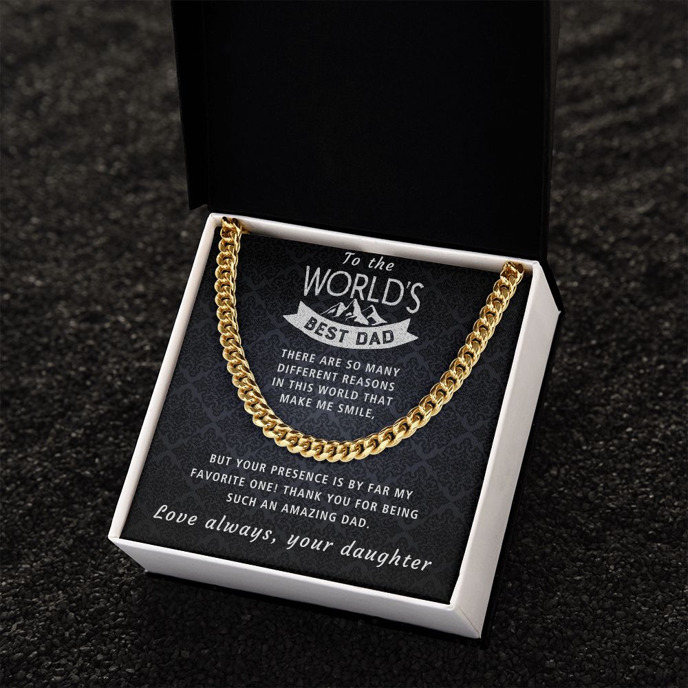 You Make Me Smile - Length Adjustable Cuban Link Chain For Dad