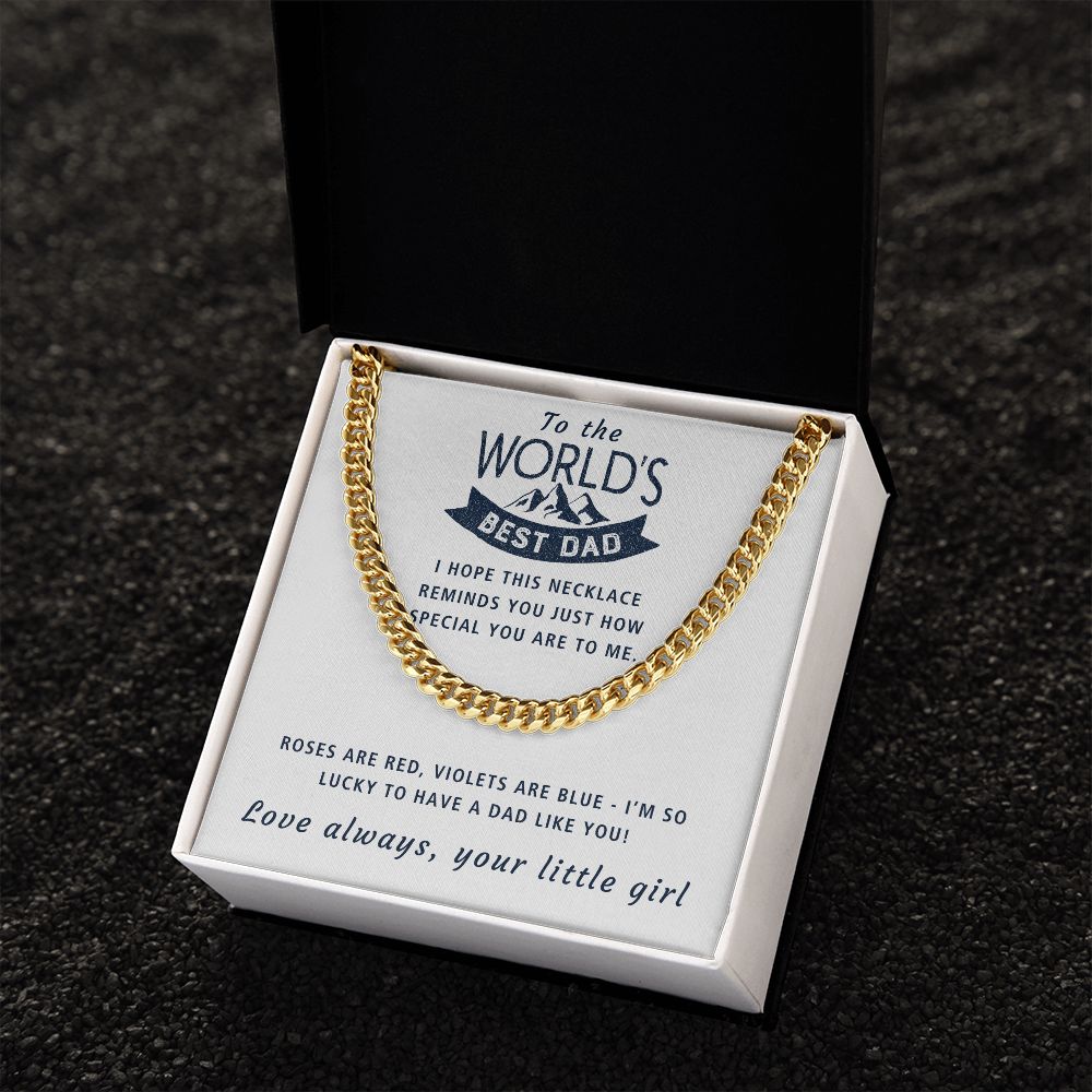 So Lucky To Have A Dad Like You - Length Adjustable Cuban Link Chain For Dad