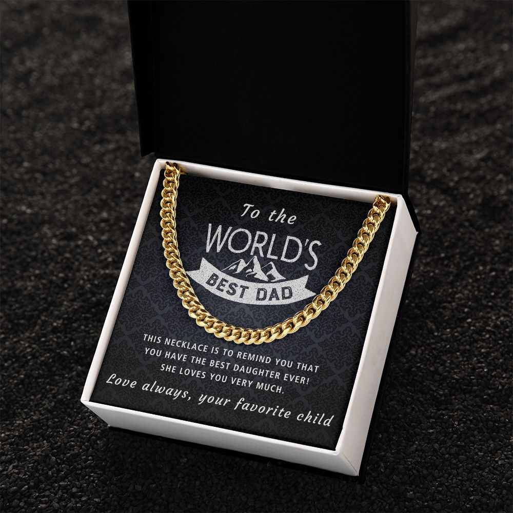 Best Daughter Ever - Length Adjustable Cuban Link Chain For Dad