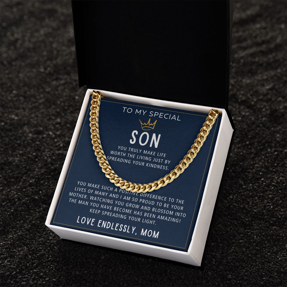 Keep Spreading Your Light - Length Adjustable Cuban Link Chain For Son