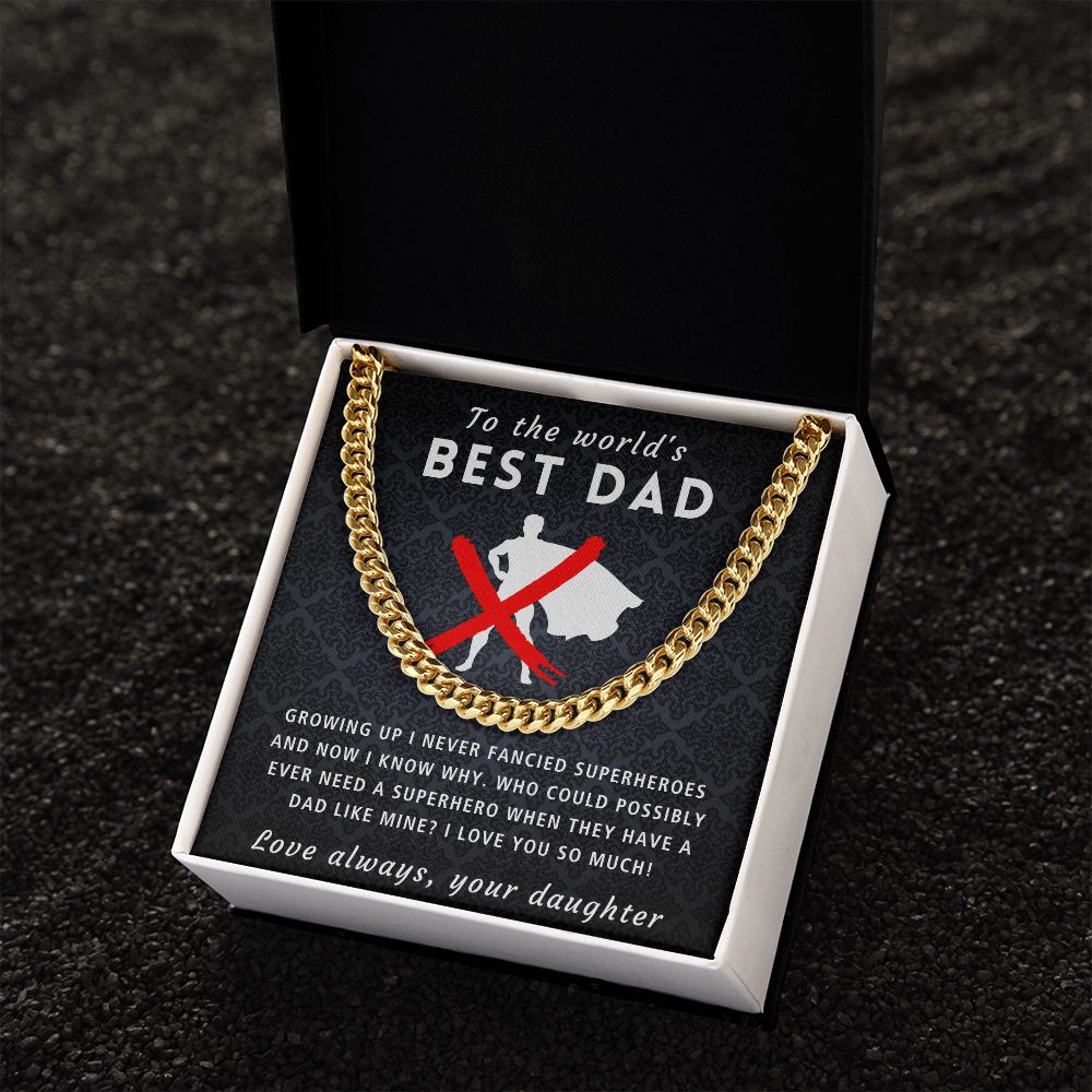 A Dad Like Mine - Length Adjustable Cuban Link Chain For Dad
