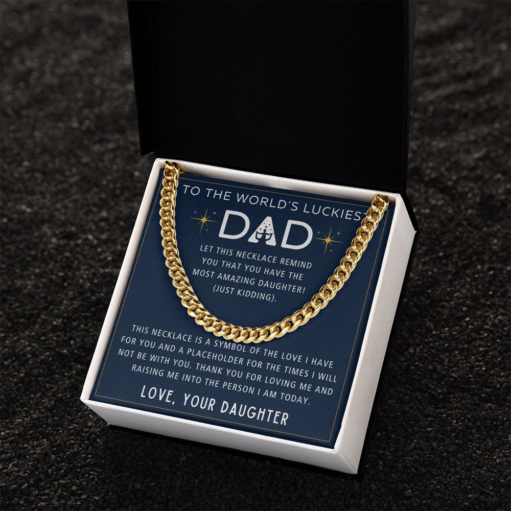 Symbol Of Love - Length Adjustable Cuban Link Chain For Dad
