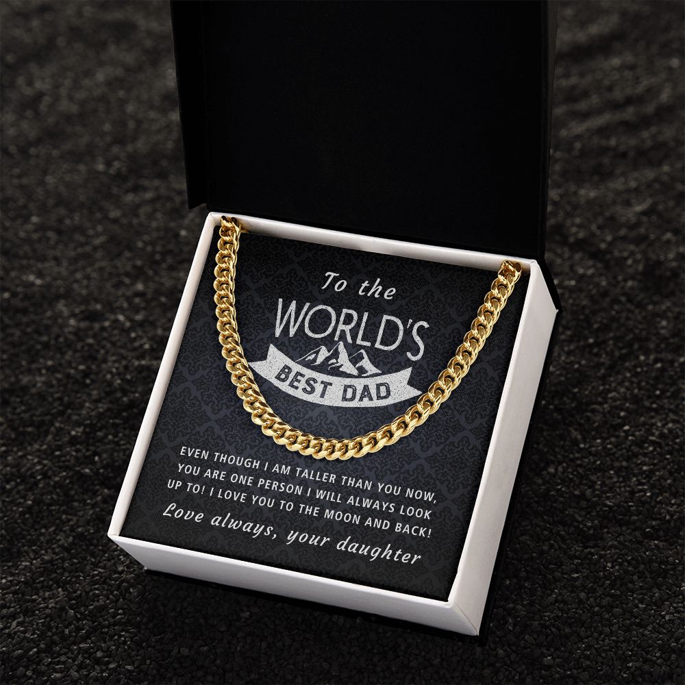 I Will Always Look Up To You - Length Adjustable Cuban Link Chain For Dad
