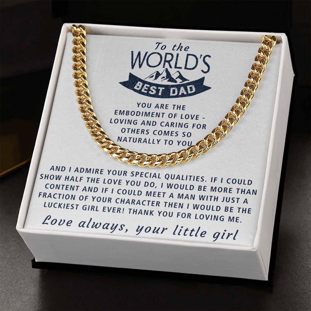 Embodiment Of Love - Length Adjustable Cuban Link Chain For Dad