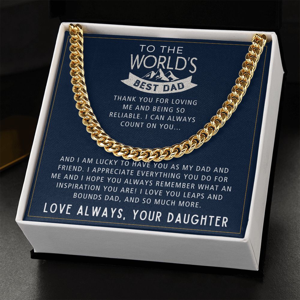 Leaps And Bounds And So Much More - Length Adjustable Cuban Link Chain For Dad