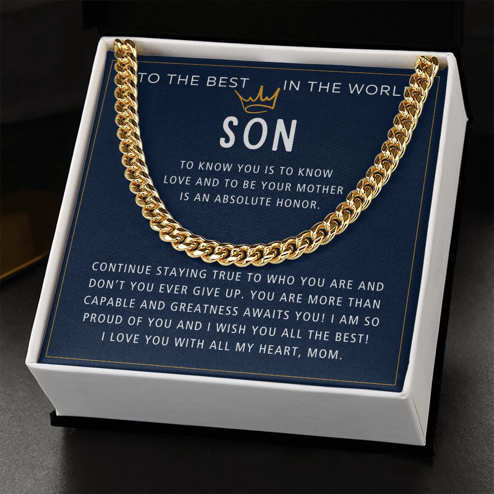 Stay True To Who You Are - Length Adjustable Cuban Link Chain For Son