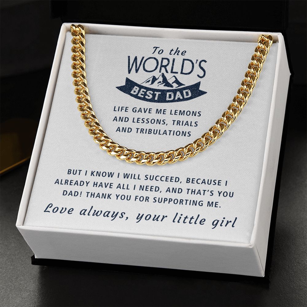 All I Need Is You - Length Adjustable Cuban Link Chain For Dad