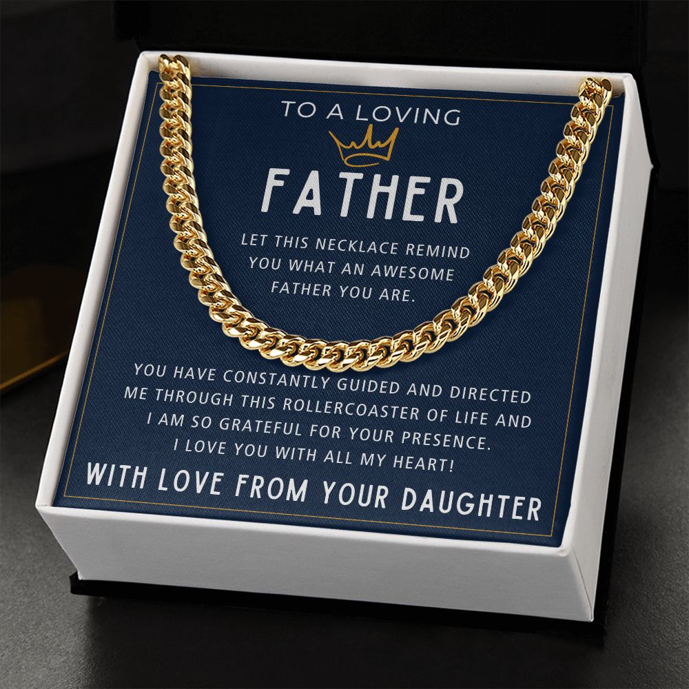 Through This Rollercoaster Of Life - Length Adjustable Cuban Link Chain For Dad
