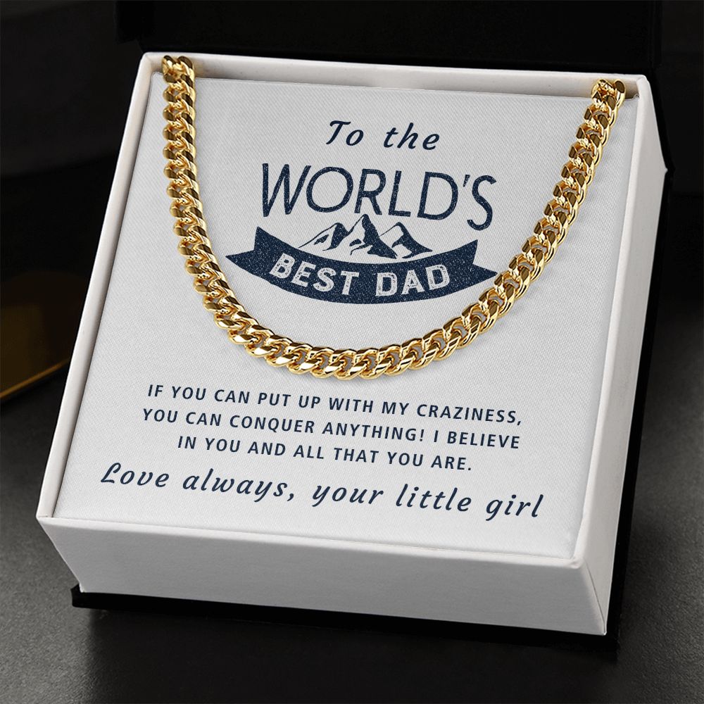 Believe - Length Adjustable Cuban Link Chain For Dad
