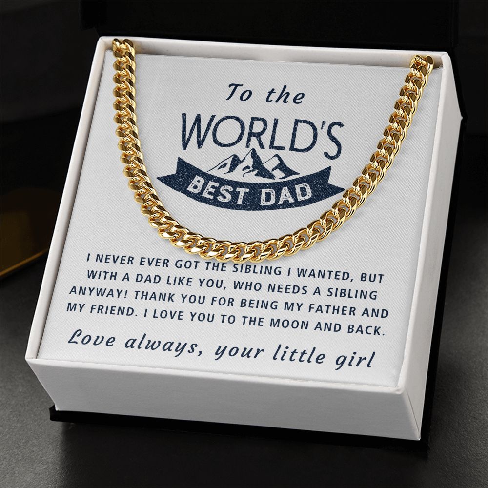 With A Dad Like You - Length Adjustable Cuban Link Chain For Dad