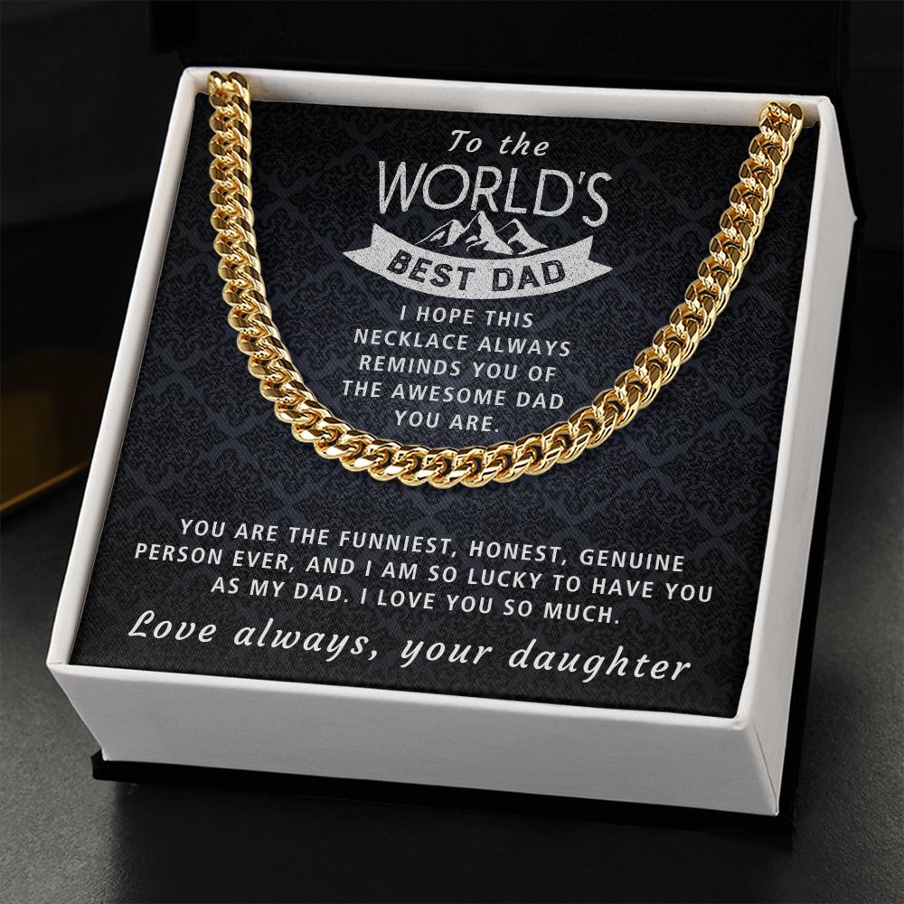 Awesome Dad - Length Adjustable Cuban Link Chain For Dad