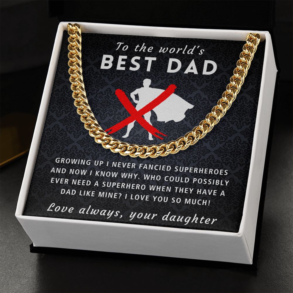 A Dad Like Mine - Length Adjustable Cuban Link Chain For Dad