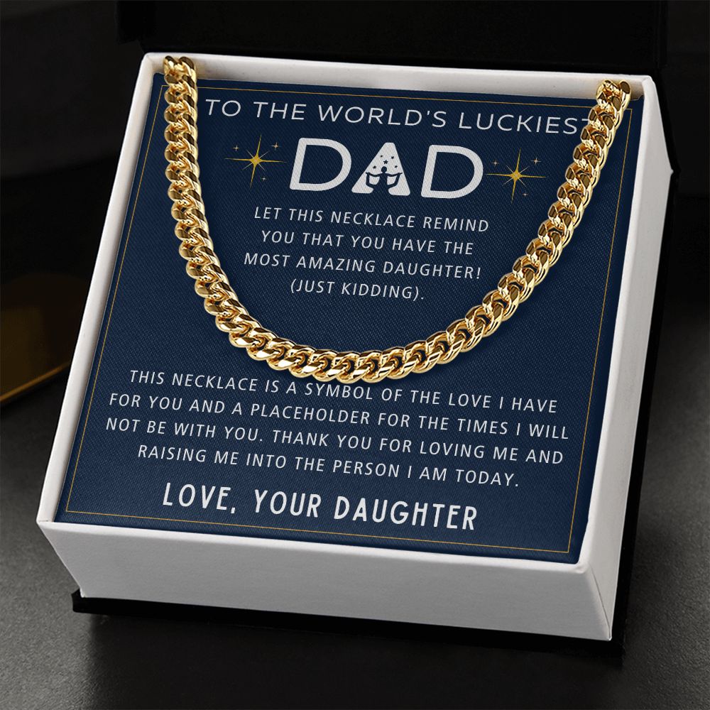 Symbol Of Love - Length Adjustable Cuban Link Chain For Dad