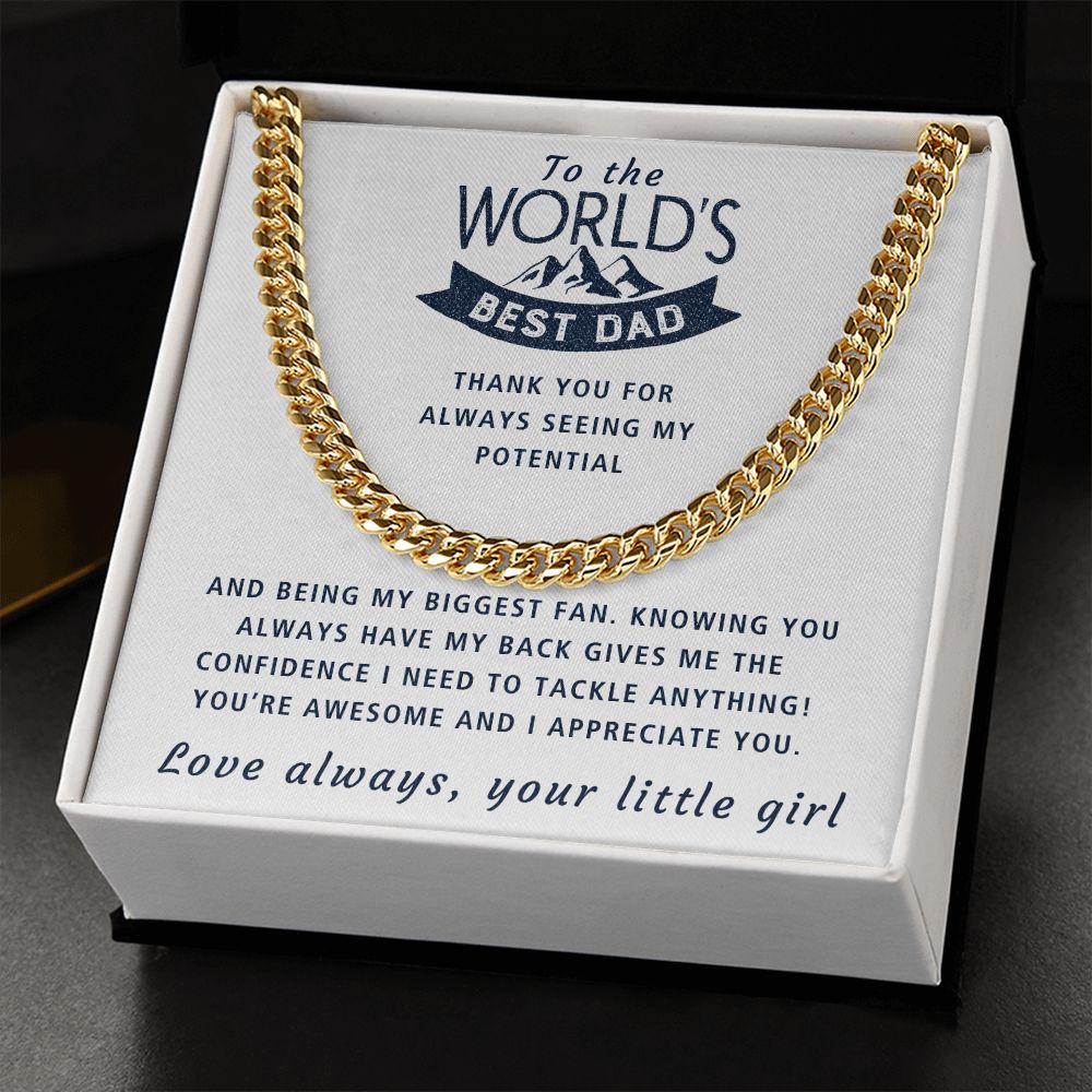 Knowing You Always Have My Back - Length Adjustable Cuban Link Chain For Dad