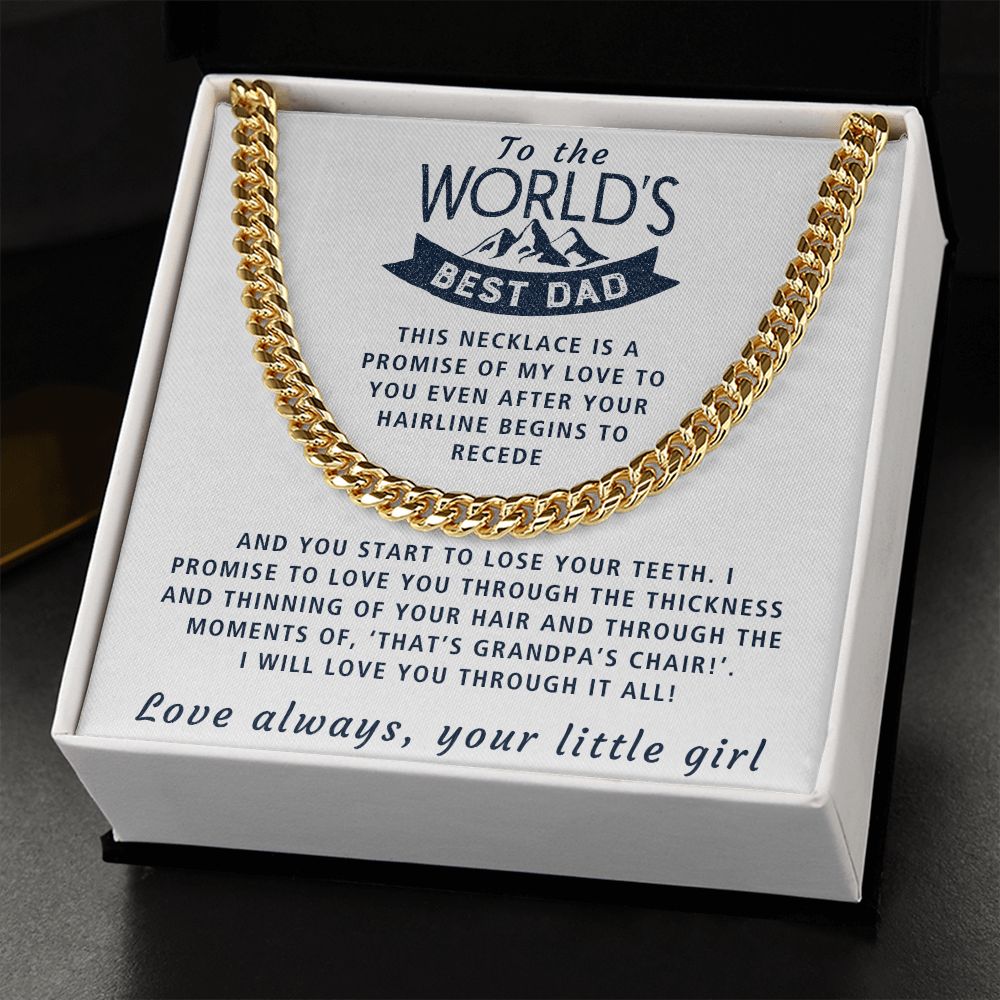 Through It All - Length Adjustable Cuban Link Chain For Dad