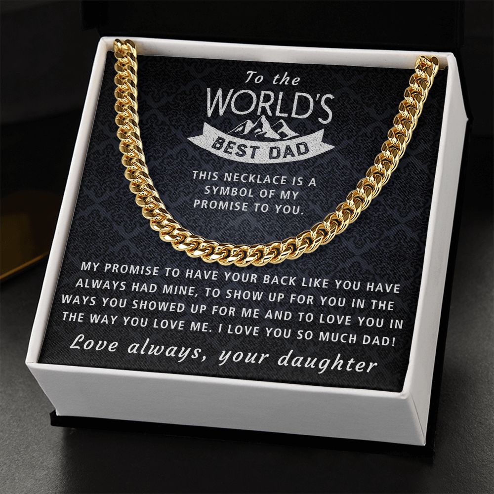 My Promise To You - Length Adjustable Cuban Link Chain For Dad