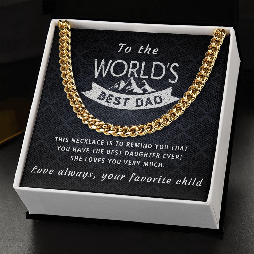 Best Daughter Ever - Length Adjustable Cuban Link Chain For Dad