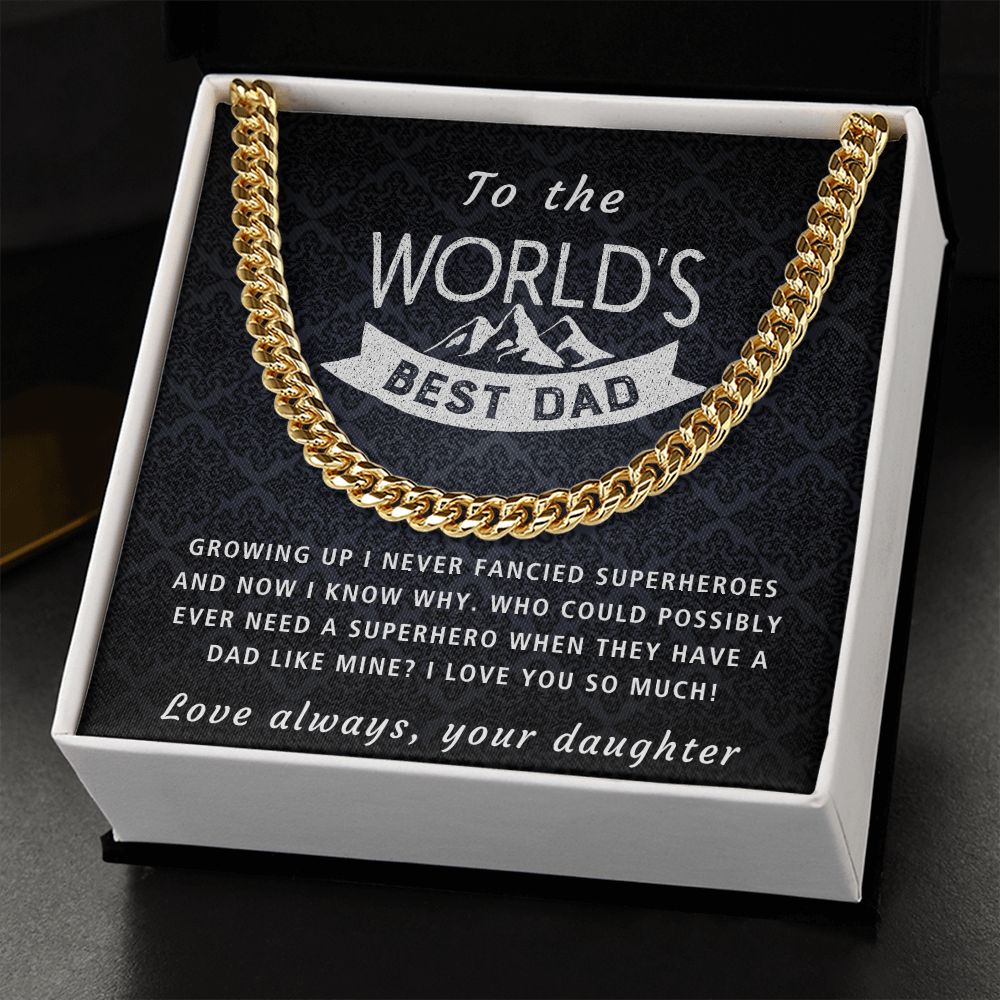 A Dad Like Mine - Length Adjustable Cuban Link Chain For Dad