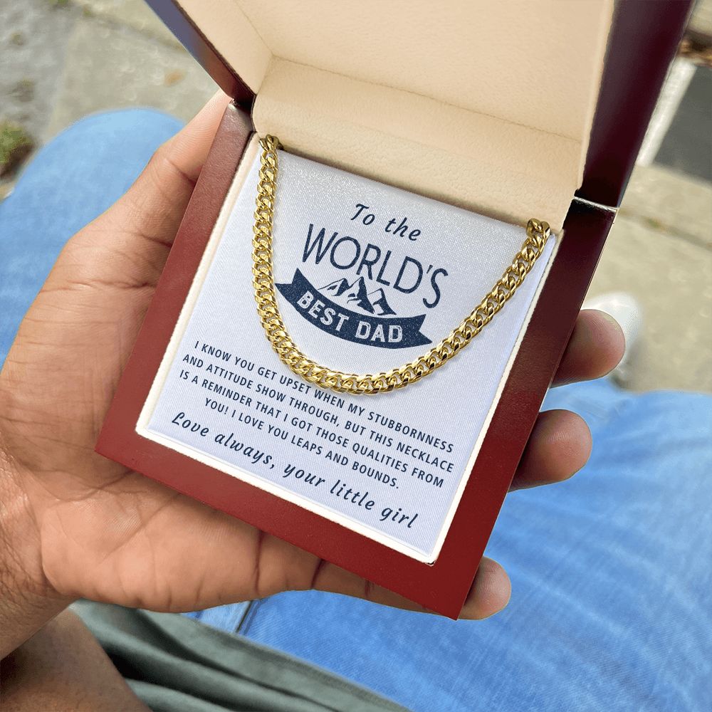 Qualities I Got From You - Length Adjustable Cuban Link Chain For Dad