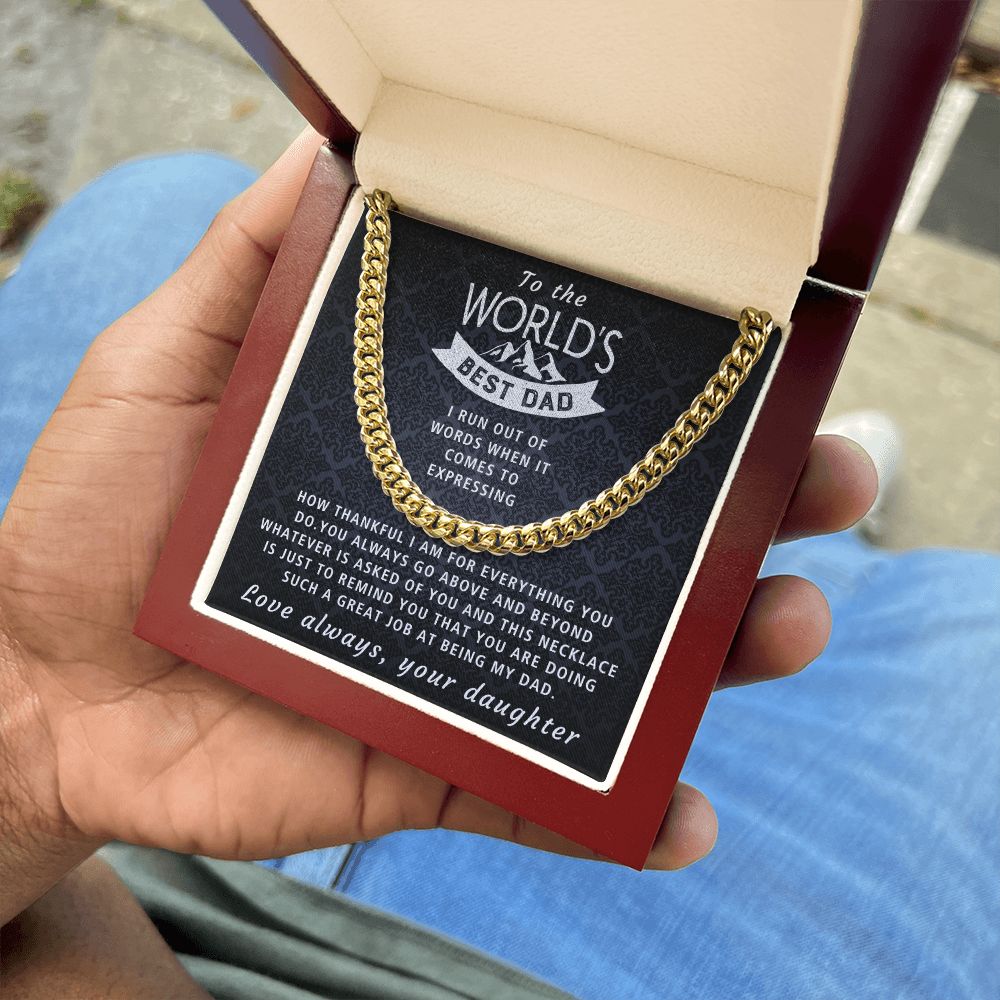 Going Above And Beyond - Length Adjustable Cuban Link Chain For Dad