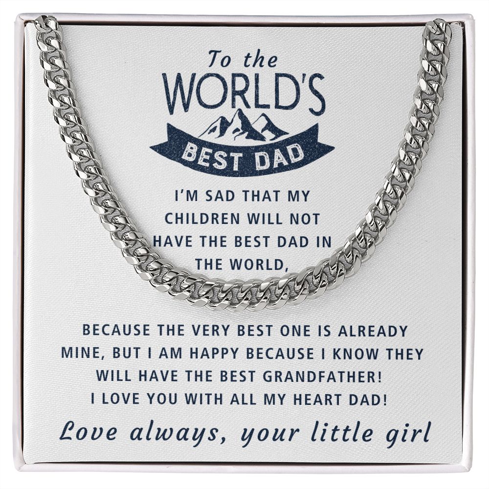 Very Best Dad - Length Adjustable Cuban Link Chain For Dad