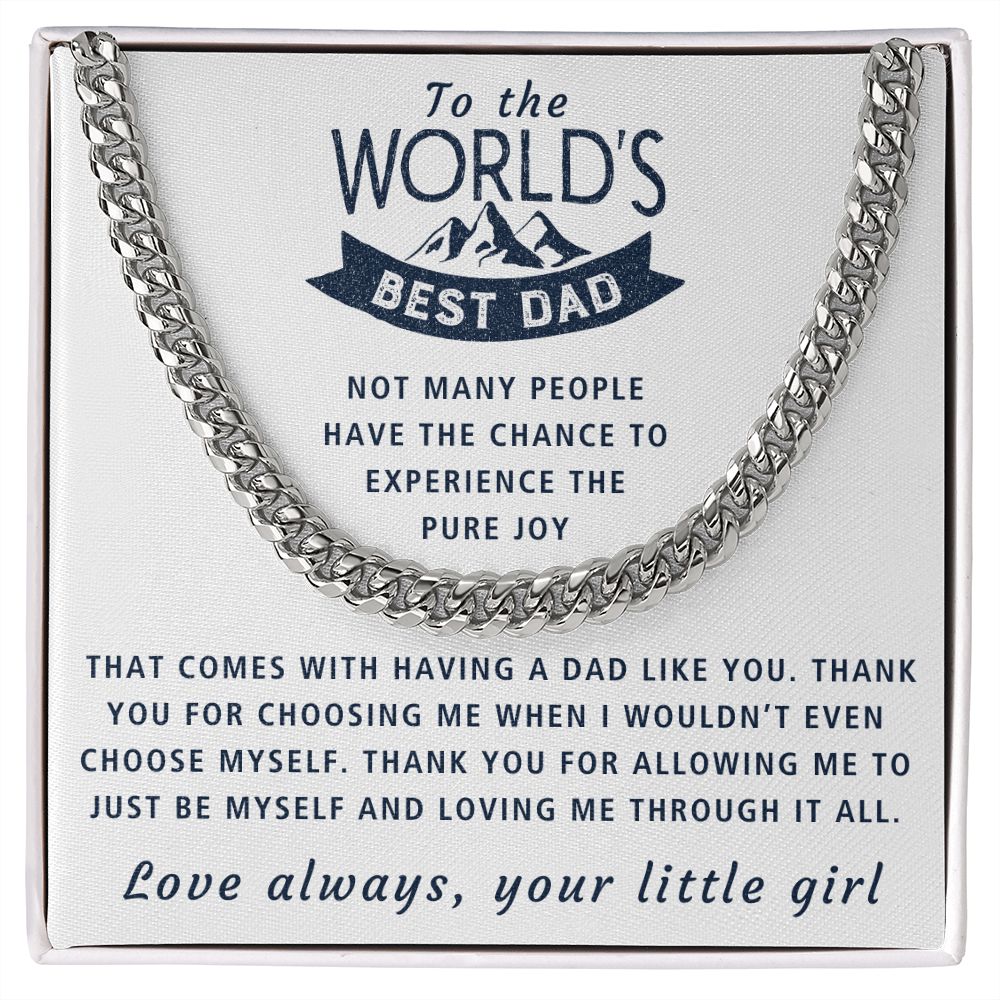 Loving Me Through It All - Length Adjustable Cuban Link Chain For Dad