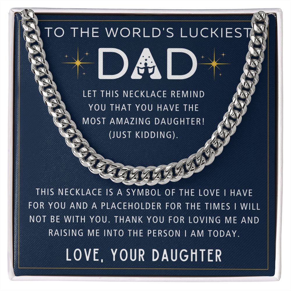 Symbol Of Love - Length Adjustable Cuban Link Chain For Dad