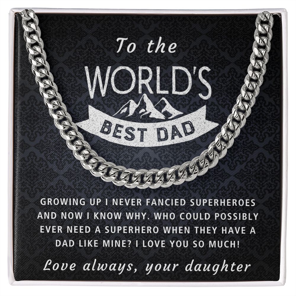 A Dad Like Mine - Length Adjustable Cuban Link Chain For Dad