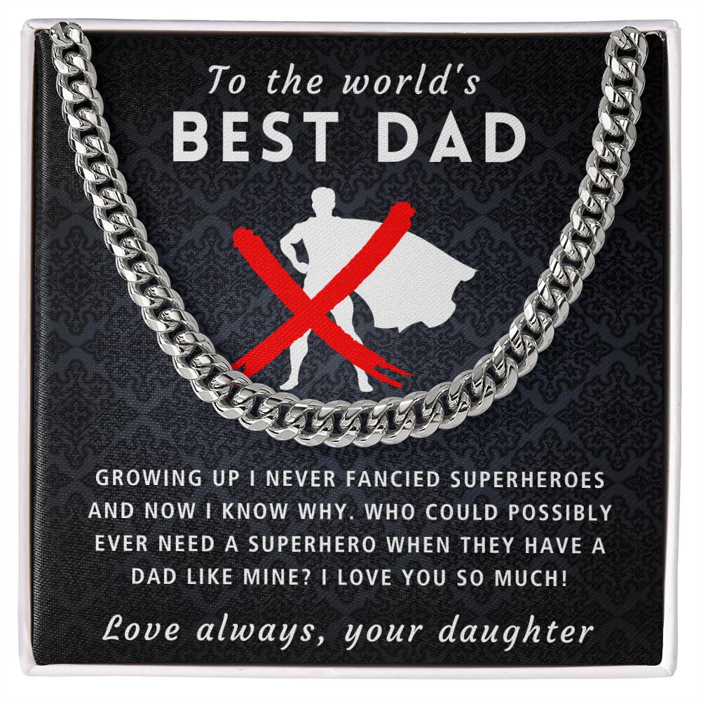 A Dad Like Mine - Length Adjustable Cuban Link Chain For Dad