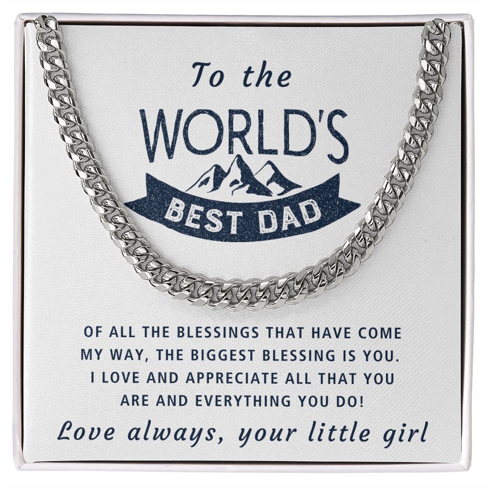 The Biggest Blessing - Length Adjustable Cuban Link Chain For Dad