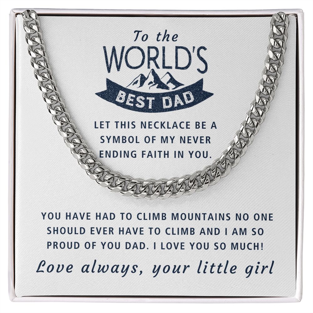 Never Ending Faith In You - Length Adjustable Cuban Link Chain For Dad