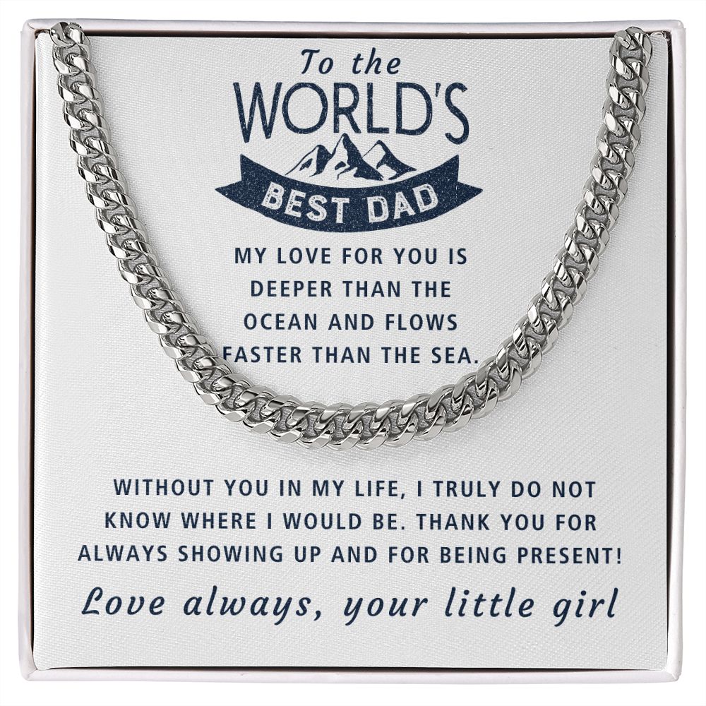 My Love For You - Length Adjustable Cuban Link Chain For Dad