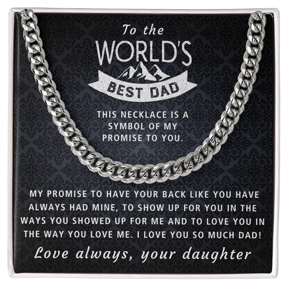 My Promise To You - Length Adjustable Cuban Link Chain For Dad