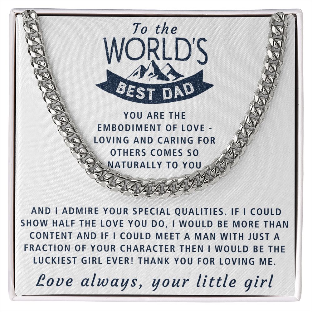 Embodiment Of Love - Length Adjustable Cuban Link Chain For Dad