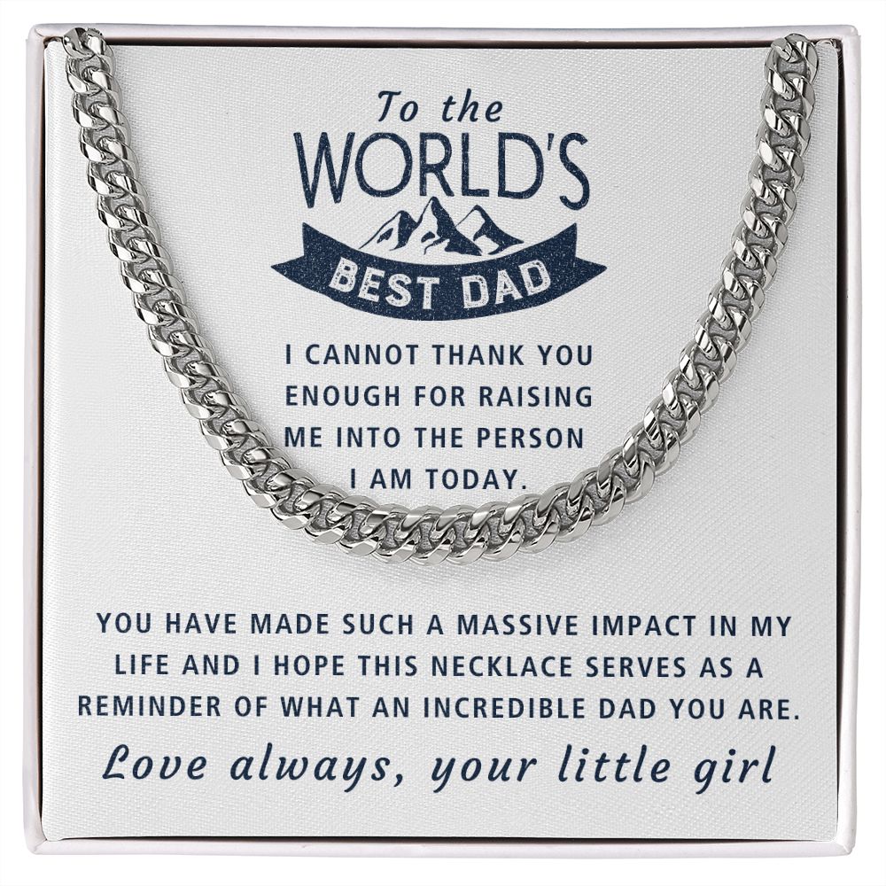 The Person I Am Today - Length Adjustable Cuban Link Chain For Dad