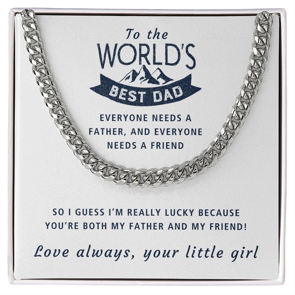 My Father And My Friend - Length Adjustable Cuban Link Chain For Dad