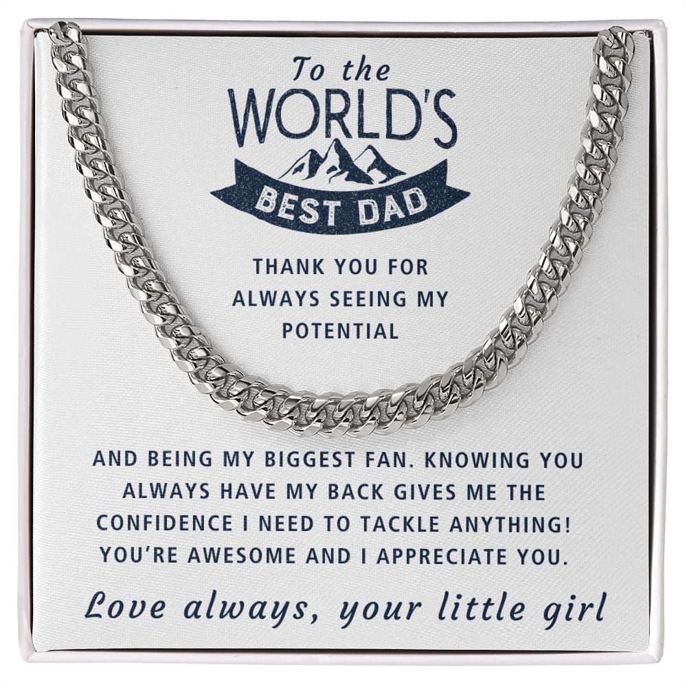 Knowing You Always Have My Back - Length Adjustable Cuban Link Chain For Dad