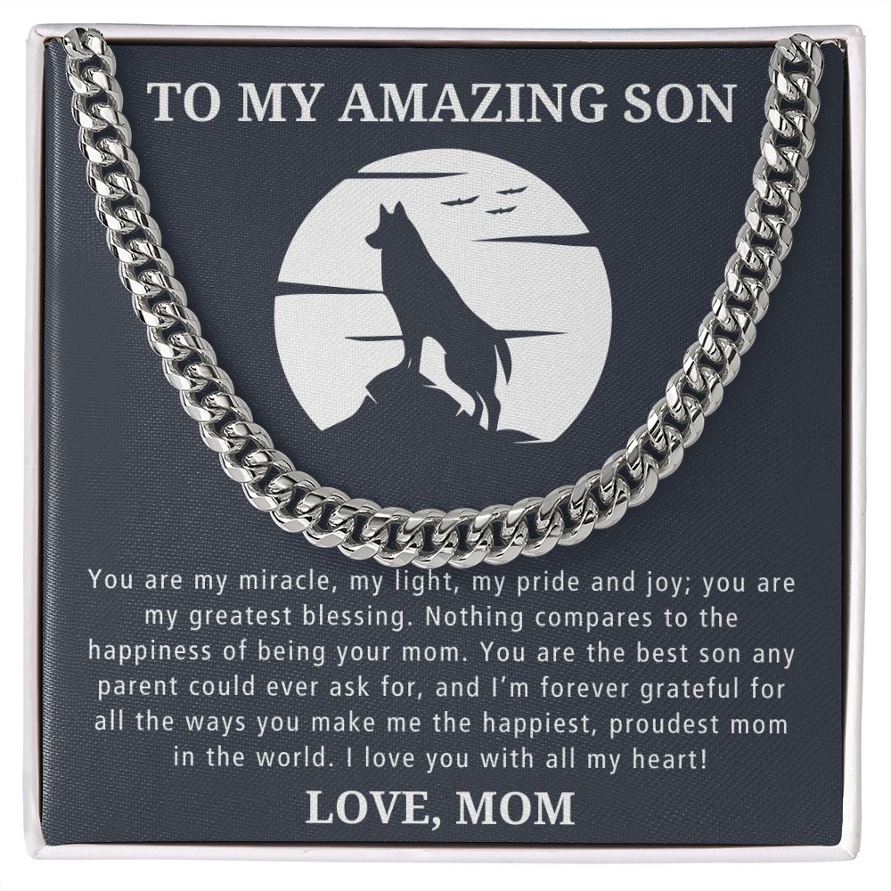 My Miracle - Length Adjustable Cuban Link Chain For Son