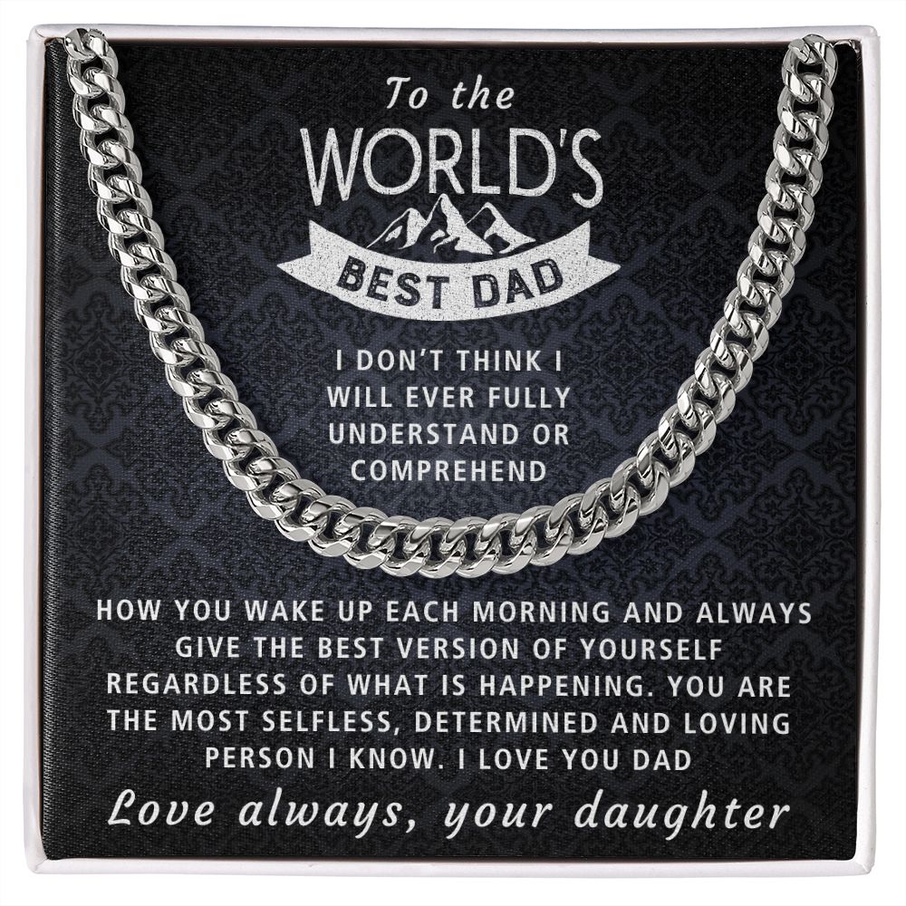 Most Selfless - Length Adjustable Cuban Link Chain For Dad