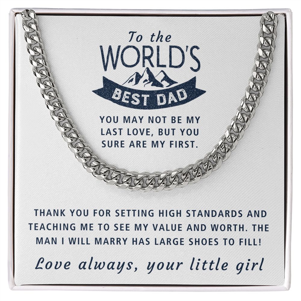 My First Love - Length Adjustable Cuban Link Chain For Dad