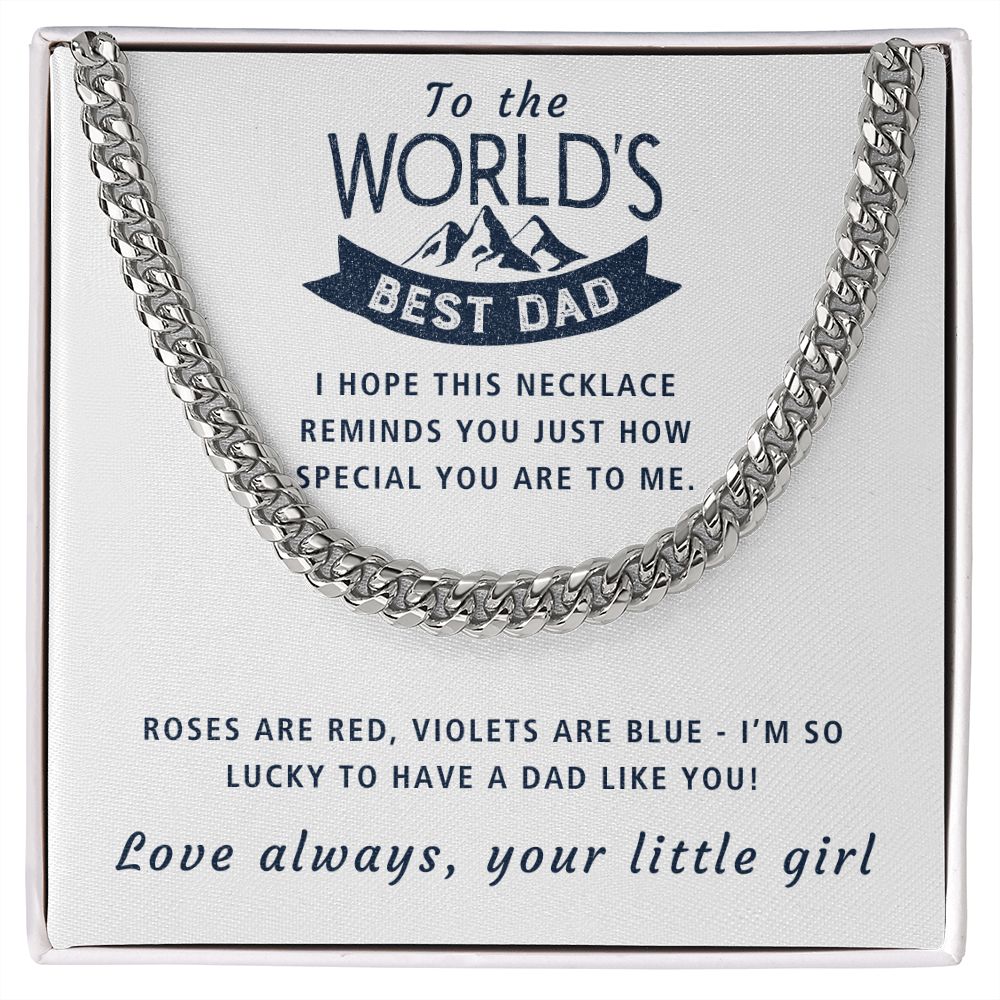 So Lucky To Have A Dad Like You - Length Adjustable Cuban Link Chain For Dad
