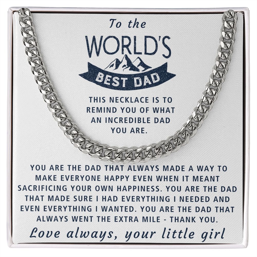 The Extra Mile - Length Adjustable Cuban Link Chain For Dad