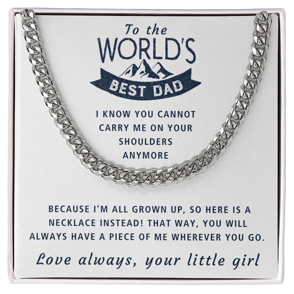 Wherever You Go - Length Adjustable Cuban Link Chain For Dad