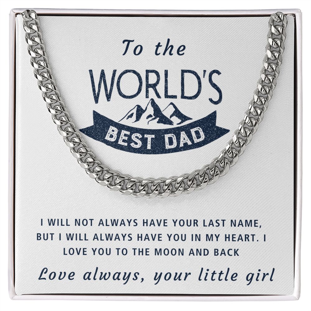 Always In My Heart - Length Adjustable Cuban Link Chain For Dad