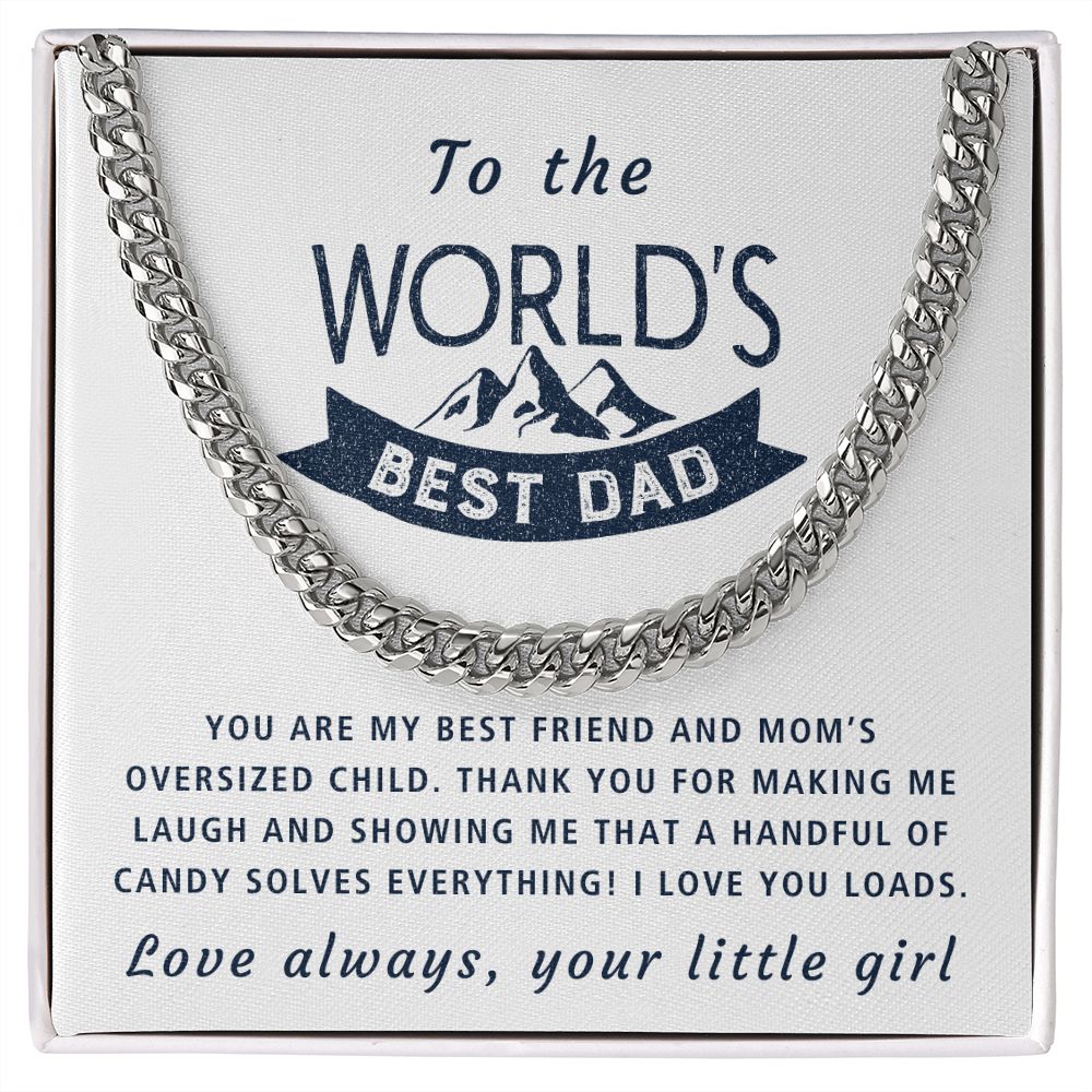 Mom's Oversized Child - Length Adjustable Cuban Link Chain For Dad