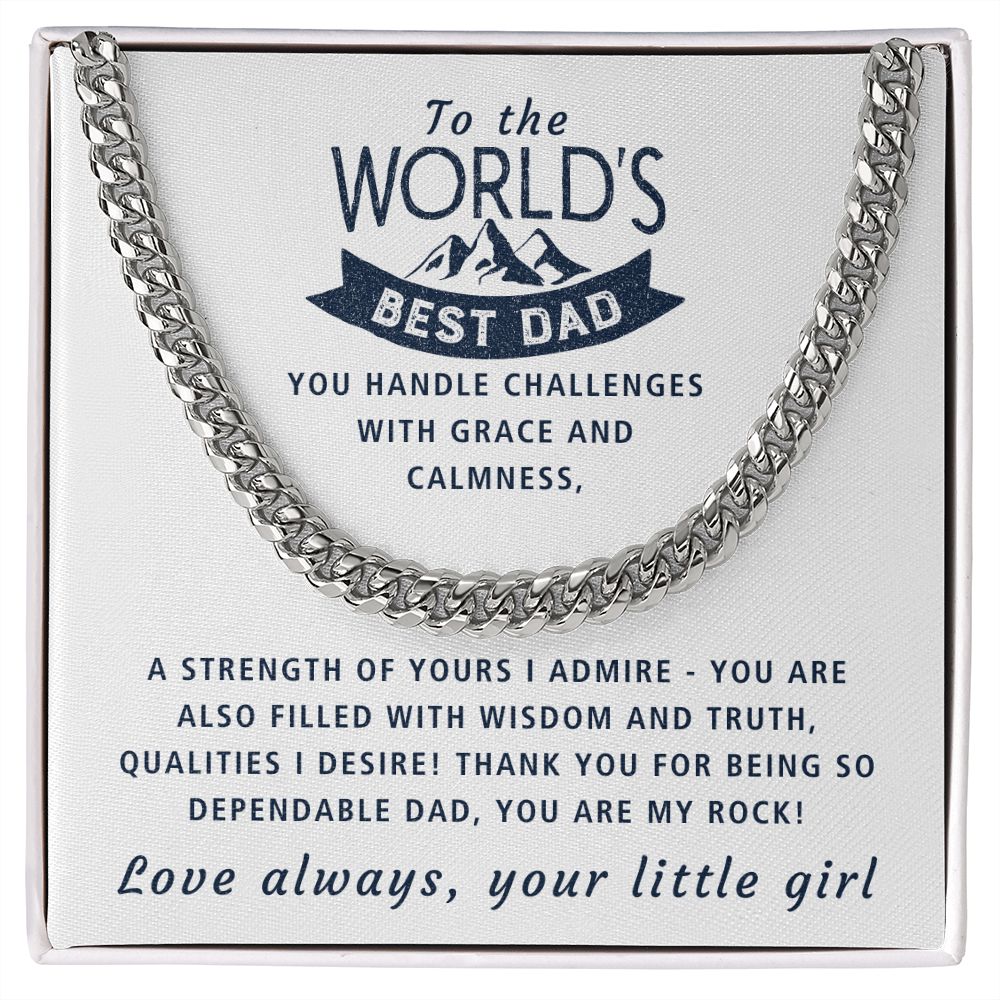 So Dependable - Length Adjustable Cuban Link Chain For Dad