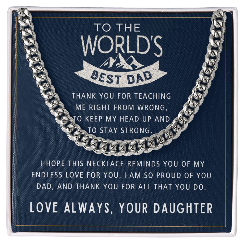 For All That You Do - Length Adjustable Cuban Link Chain For Dad