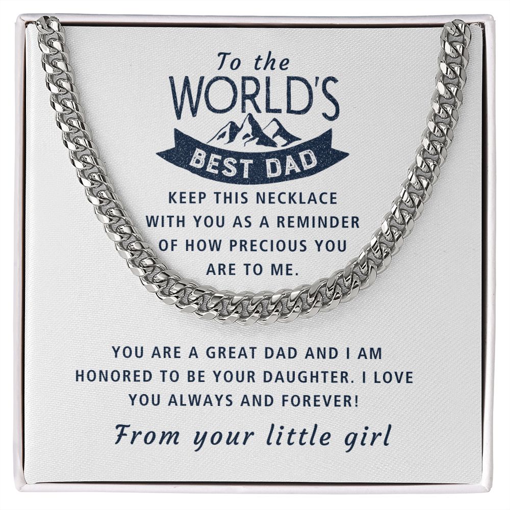 Precious - Length Adjustable Cuban Link Chain For Dad